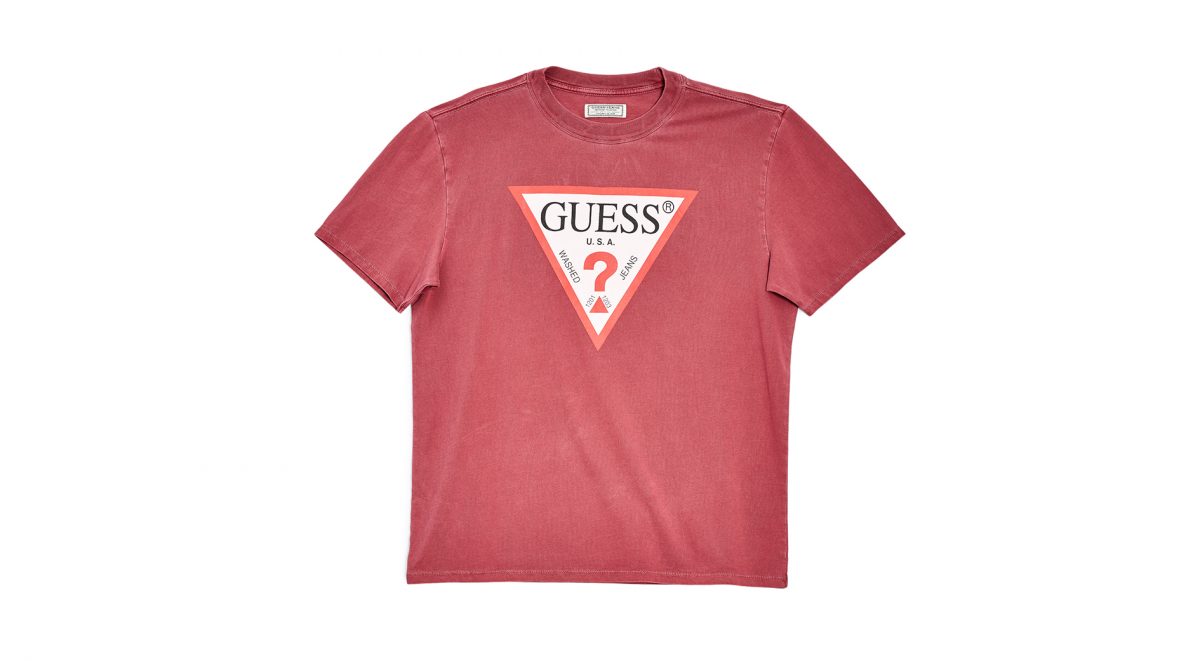 guess originals oversized triangle logo tee