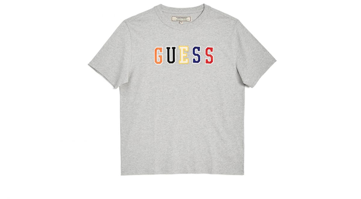 guess originals oversized multicolor logo tee