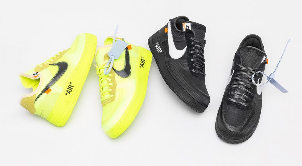 off-white x nike air force 1 black and volt raffles