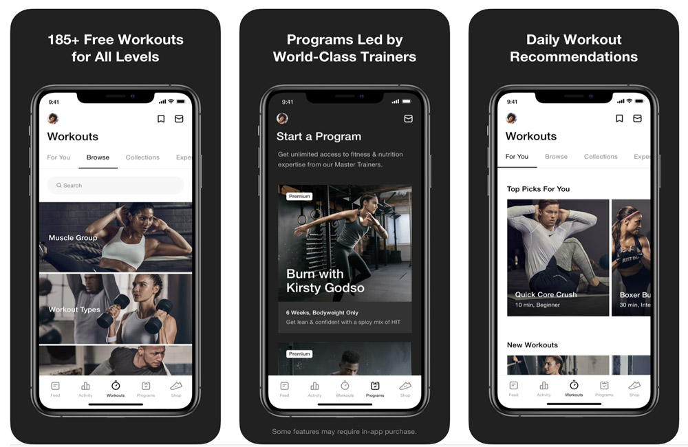 workout apps nike training club