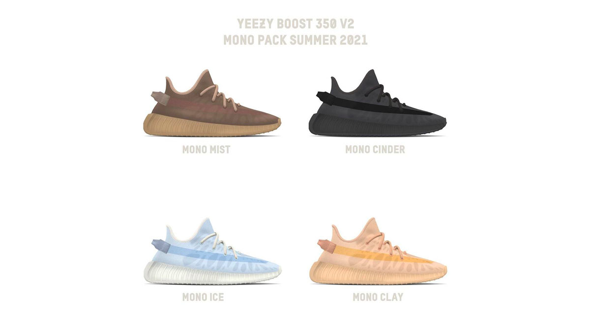 Yeezy 350 V2 Mono Pack Leaks: Closer Look At All Four Colorways